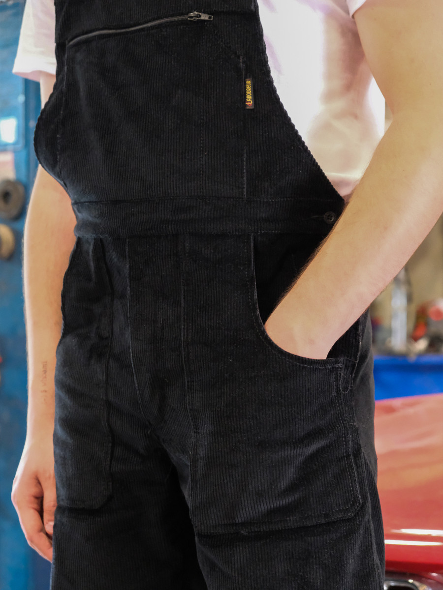 Cotte déboulonnée noir boucles plastique