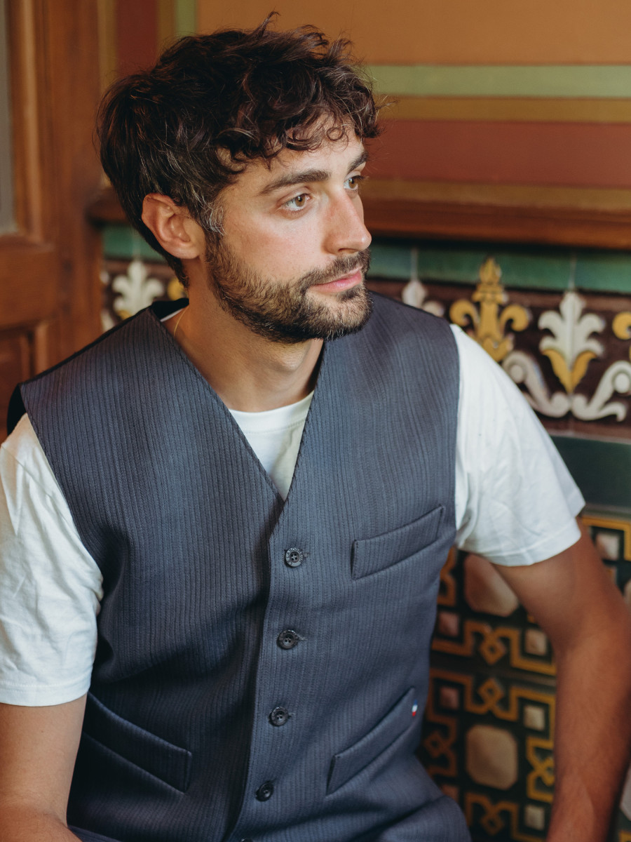 Velours cotelé sur gilet tailleur baroudeur
