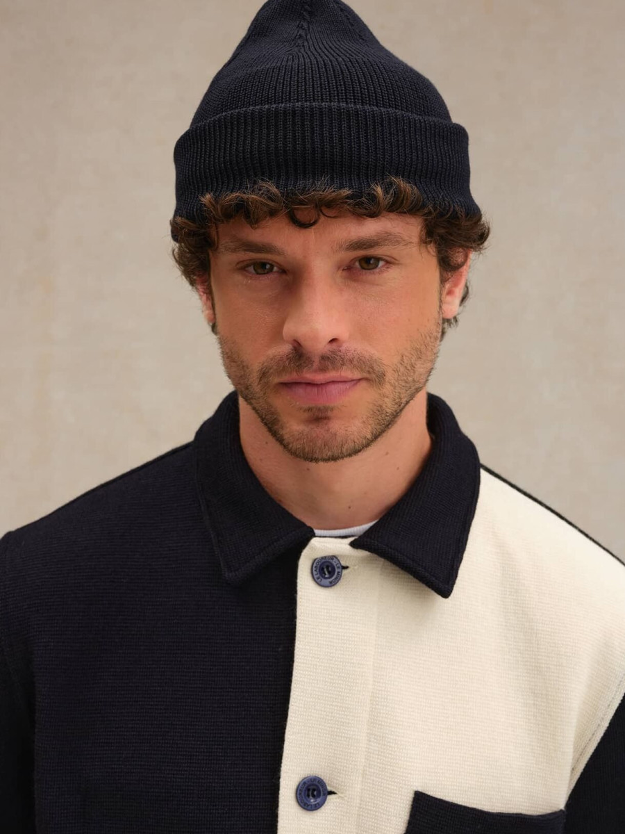 Veste en laine mérinos patchwork, Le Minor